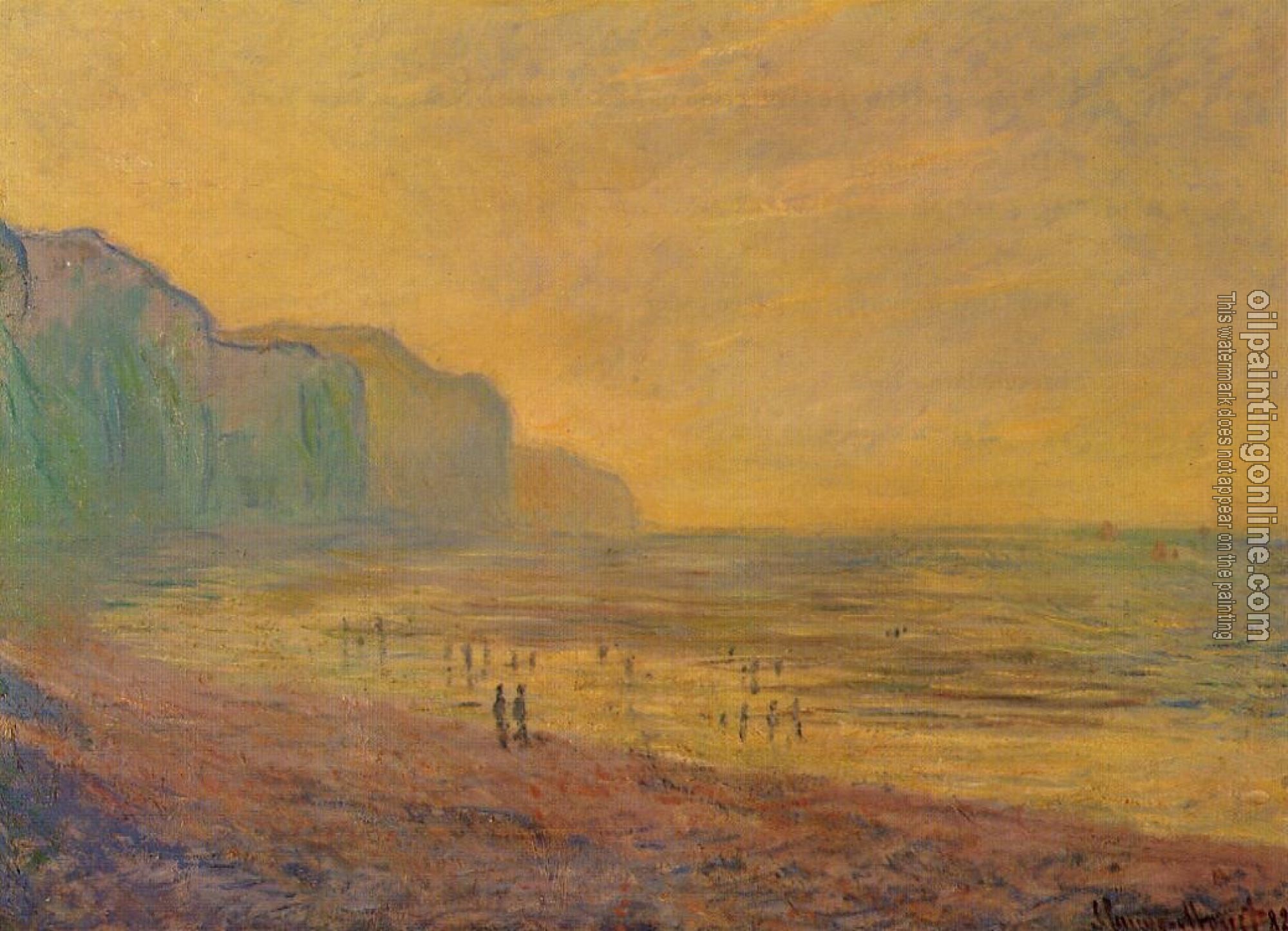 Monet, Claude Oscar - Low Tide at Pourville, Misty Weather